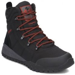 Buty trekkingowe męskie Columbia Fairbanks. Czarne buty zimowe męskie Columbia, bez wzorów, z materiału, za kostkę, bez obcasa, bez zapięcia. Za 552.99 zł.