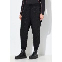 Damskie Funkcyjne spodnie dresowe kieszenie na zamek rąbek prążkowany stretch. Czarne spodnie dresowe damskie Ulla Popken, bez wzorów, z dresówki, sportowe, długie. Za 349.99 zł.