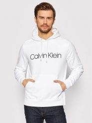 Calvin Klein Bluza Logo K10K104060 Biały Regular Fit. Białe bluzy męskie Calvin Klein, m, bez wzorów, z bawełny, bez ramiączek, bez kaptura. Za 309.99 zł.
