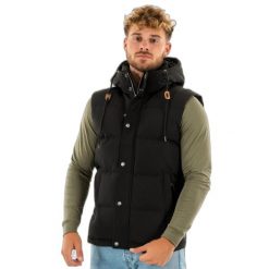 Kurtka bez rękawów z kapturem Superdry Everst. Czarne kurtki męskie Superdry, na zimę, s, bez wzorów, z puchu, eleganckie, z kapturem. Za 552.55 zł.