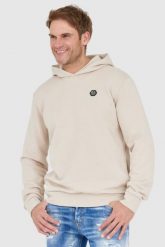 PHILIPP PLEIN Beżowa męska bluza hexagon z kapturem, Rozmiar L. Brązowe bluzy męskie Philipp Plein, l, bez wzorów, bez ramiączek, z kapturem. W wyprzedaży za 1,899.99 zł.
