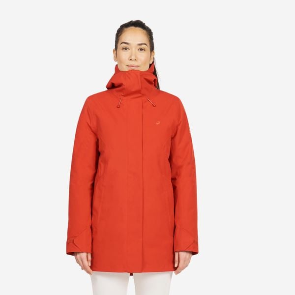 Parka żeglarska damska Tribord Sailing 500 ciepła. Czerwone parki damskie TRIBORD, m, bez wzorów, z materiału, bez kaptura. Za 399.99 zł.
