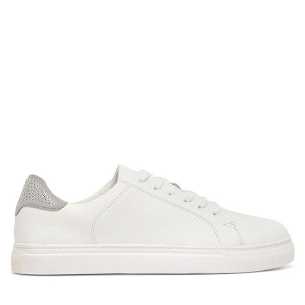 Półbuty Sergio Bardi. Białe półbuty damskie Sergio Bardi, bez wzorów, bez obcasa, na płaskiej podeszwie, bez zapięcia. Za 249.99 zł.