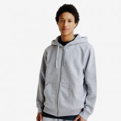Bluza na suwak unisex Elementals. Szare bluzy damskie Decathlon, m, bez wzorów, z bawełny, eleganckie, bez ramiączek, z kapturem. Za 179.99 zł.