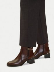 Lasocki Botki CEO-WB-THESSA-32 Brązowy ciemny. Brązowe botki damskie Lasocki, bez wzorów, ze skóry, bez obcasa, na słupku, bez zapięcia. Za 289.99 zł.