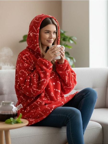 Bluza snuddie - czerwony. Czerwone bluzy damskie Sinsay, bez wzorów, bez ramiączek, bez kaptura. Za 39.99 zł.