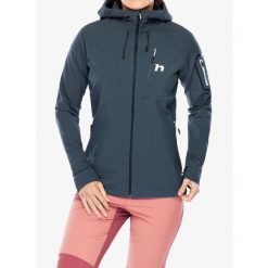 Kurtka softshell damska Hannah Arina Hoody. Niebieskie kurtki sportowe damskie Hannah, bez wzorów, z softshellu, bez ramiączek, bez kaptura, trekkingowe. Za 298.99 zł.