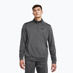 Bluza Under Armour Armour Fleece 1/4 Zip. Szare bluzy męskie Under Armour, bez wzorów, sportowe, bez ramiączek, bez kaptura. Za 159.99 zł.