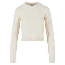 Sweter damski Urban Classics. Białe swetry nierozpinane damskie Urban Classics, na zimę, bez wzorów, z bawełny, bez kołnierzyka, bez ramiączek. Za 244.50 zł.