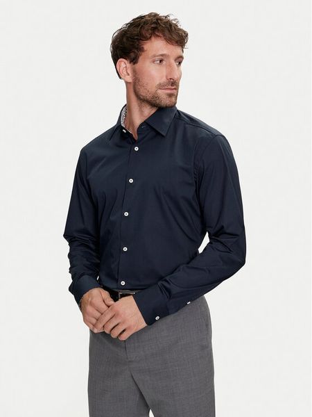 Boss Koszula H-Hank-Kent-C3-214 50512652 Granatowy Slim Fit. Niebieskie koszule męskie Boss, m, bez wzorów, z bawełny, bez kołnierzyka, bez ramiączek. Za 259.99 zł.