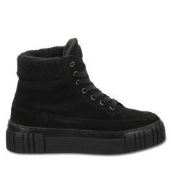Botki Gant. Czarne botki damskie GANT, bez wzorów, bez obcasa, na płaskiej podeszwie, bez zapięcia. Za 429.99 zł.