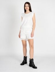 Pinko Szorty "Adulare" | 1V10MZ Y7N1 | Adulare Shorts | Kobieta | Biały. Białe szorty damskie Pinko, bez wzorów, z poliesteru. W wyprzedaży za 229.00 zł.