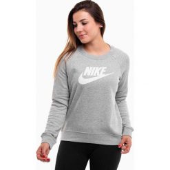 Bluza sportowa damska Nike Essentials Crew FLC HBR. Szare bluzy damskie Nike, bez wzorów, sportowe, bez ramiączek, bez kaptura. Za 215.61 zł.