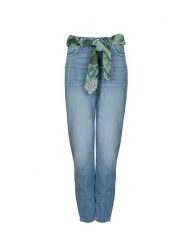 Guess Jeansy "Mom Fit" | W2GA21D4MU1 | Kobieta | Niebieski. Niebieskie jeansy damskie Guess, z aplikacjami, z bawełny, z podwyższonym stanem, długie. W wyprzedaży za 349.00 zł.