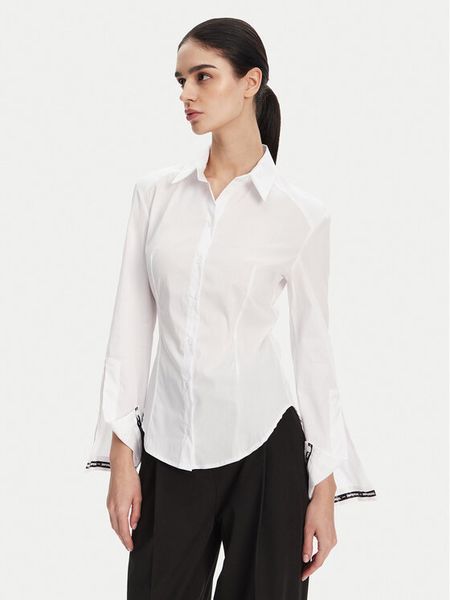 Imperial Koszula CMQ7JDK Biały Regular Fit. Białe koszule damskie Imperial, m, bez wzorów, z bawełny, bez kołnierzyka, bez ramiączek. Za 209.99 zł.