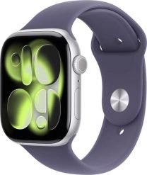 Smartwatch Apple Smartwatch Apple Watch Series 11 46 mm GPS S/M Srebrny / Mleczny fiolet. Białe zegarki smartwatch Apple, bez wzorów. Za 1,852.37 zł.