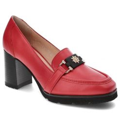 Czerwone Półbuty Simen Skórzane Eleganckie Buty Na Obcasie. Czerwone półbuty damskie Simen, bez wzorów, ze skóry, eleganckie, bez obcasa, na obcasie, bez zapięcia. Za 309.00 zł.