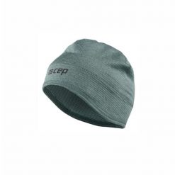 Czapka zimowa unisex odblaskowa termoaktywna z otworem na kucyk do biegania CEP. Zielone czapki damskie CEP, na zimę, bez wzorów, z elastanu, sportowe. Za 79.00 zł.