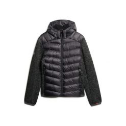 Kurtka puchowa z kapturem Superdry Storm Hybrid. Szare kurtki męskie Superdry, m, z aplikacjami, z dżerseju, z kapturem. Za 523.90 zł.
