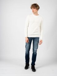 Antony Morato Sweter | MMSW00918-YA100048 | Mężczyzna | Biały. Białe swetry męskie Antony Morato, m, bez wzorów, z bawełny, bez kołnierzyka, bez ramiączek. W wyprzedaży za 179.00 zł.