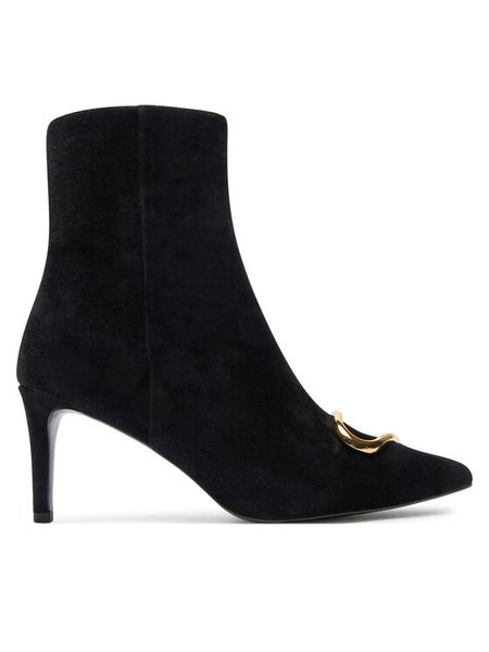 Coccinelle Botki Coccinellehimma Suede E4 PSB 11 01 01 Czarny. Czarne botki damskie Coccinelle, bez wzorów, ze skóry, bez obcasa, na szpilce, bez zapięcia. Za 999.99 zł.