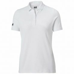 Damska koszulka polo Helly Hansen crew tech. Białe bluzki damskie Helly Hansen, l, bez wzorów, sportowe, bez kołnierzyka, bez ramiączek. Za 246.60 zł.