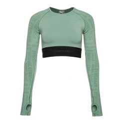 Top treningowy longsleeve damski Gymshark Vision Crop Top. Zielone topy damskie GYMSHARK, xl, bez wzorów, sportowe, bez kołnierzyka, bez ramiączek. Za 129.99 zł.