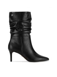 Nine West Botki WFA2786-1 Czarny. Czarne botki damskie Nine West, bez wzorów, ze skóry, bez obcasa, na szpilce, bez zapięcia. Za 299.99 zł.