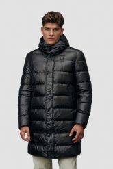 BLAUER Czarna długa kurtka męska Carver Raincoat Long Jackets. Czarne kurtki męskie Blauer USA, l, bez wzorów, z poliamidu, bez kaptura. W wyprzedaży za 1,449.99 zł.