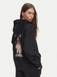 Guess Bluza V6BQ17 K6354 Czarny Oversize. Czarne bluzy damskie Guess, xxs, z aplikacjami, z syntetyku, bez ramiączek, bez kaptura. Za 434.99 zł.