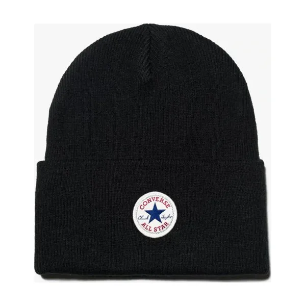 Converse Czapka Tall Cuff Watchcap Knit , czarny, rozmiar ONE SIZE. Czarne czapki damskie Converse, na zimę, bez wzorów, z materiału. W wyprzedaży za 69.99 zł.