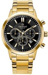 Zegarek Giewont Zegarek Męski Giewont Chronograph Sapphire Złoto Czarny GW8510-B5. Czarne zegarki męskie Giewont, bez wzorów, złote. Za 224.92 zł.