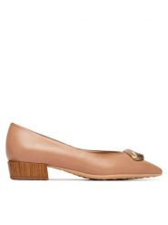 Hispanitas Czółenka HV264775 C007 Beżowy. Brązowe czółenka damskie Hispanitas, bez wzorów, ze skóry, bez obcasa, bez zapięcia. Za 569.99 zł.