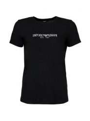Emporio Armani Underwear T-Shirt EW000408 AF27298 UC001 Czarny Regular Fit. Czarne t-shirty damskie Emporio Armani Underwear, xs, bez wzorów, z bawełny, bez kołnierzyka, bez ramiączek. Za 239.99 zł.