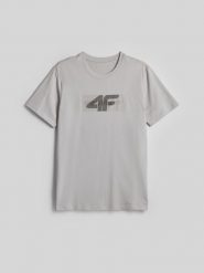 4F T-shirt regular z nadrukiem męski - szary XXL. Szare koszulki sportowe męskie 4F, m, bez wzorów, z bawełny, bez ramiączek. Za 79.99 zł.