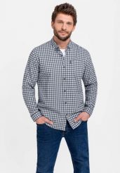 Koszula męska, Regular Fit, K-HAINES. Niebieskie koszule męskie Volcano, m, bez wzorów, z bawełny, klasyczne, bez kołnierzyka, bez ramiączek. Za 139.99 zł.
