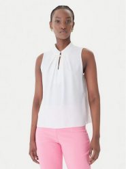 Rinascimento Bluzka CFC0127706003 Biały Regular Fit. Białe bluzki damskie Rinascimento, m, bez wzorów, z syntetyku, bez kołnierzyka, bez ramiączek. Za 399.99 zł.