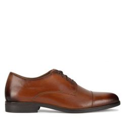 Półbuty Lasocki. Brązowe buty wizytowe męskie Lasocki, bez wzorów, bez obcasa, bez zapięcia. Za 229.99 zł.