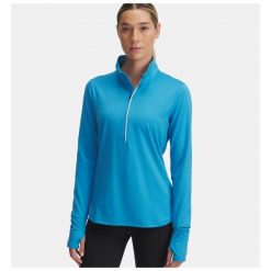 Bluza Damska Under Armour Treningowa. Niebieskie bluzy damskie Under Armour, m, bez wzorów, sportowe, bez ramiączek, bez kaptura. W wyprzedaży za 190.75 zł.