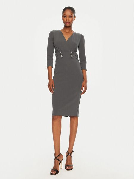 Rinascimento Sukienka koktajlowa CFC0119920003 Szary Regular Fit. Szare sukienki damskie Rinascimento, s, bez wzorów, z syntetyku, wizytowe, bez kołnierzyka, bez ramiączek. Za 429.99 zł.