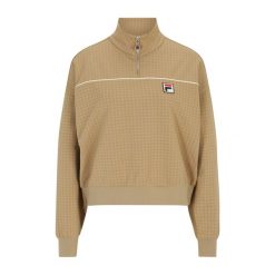 Bluza damska FILA Liebau Aop Half Zip. Brązowe bluzy damskie Fila, s, bez wzorów, casualowe, bez ramiączek, bez kaptura. Za 199.99 zł.