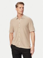 BOSS Koszula H-Nappo 50560494 Beżowy Regular Fit. Brązowe koszule męskie Boss, m, bez wzorów, z bawełny, bez kołnierzyka, bez ramiączek. Za 799.99 zł.