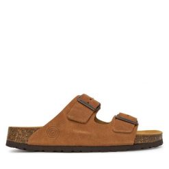Klapki Dr. Brinkmann. Brązowe klapki damskie Dr. Brinkmann, bez wzorów, bez obcasa, bez zapięcia. Za 269.99 zł.