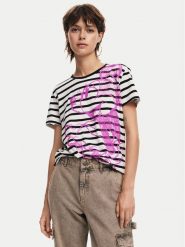 Desigual T-Shirt Mickey Drawing 24WWTKA1 Biały Regular Fit. Białe t-shirty damskie Desigual, s, bez wzorów, z bawełny, bez kołnierzyka, bez ramiączek. Za 219.99 zł.