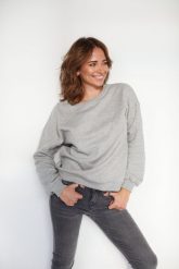 BLUZA LOLA SZARA L - Flawless. Szare bluzy damskie Flawless, l, bez wzorów, z bawełny, eleganckie, bez ramiączek, bez kaptura. Za 188.50 zł.