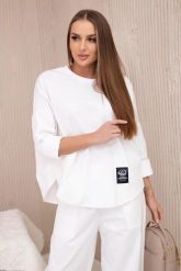 Komplet new punto bluza + spodnie ecru. Bluzy damskie KESI, l, bez wzorów, z bawełny, biznesowe, bez ramiączek, bez kaptura. Za 347.13 zł.