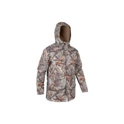 Kurtka myśliwska POSIKAM 100 IMPER camo. Brązowe kurtki męskie SOLOGNAC, xl, bez wzorów, z materiału, bez kaptura. Za 219.99 zł.