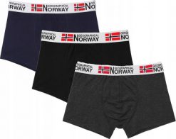 Bokserki dla mężczyzn Geographical Norway 3-pak. Czarne bokserki męskie Geographical Norway, bez wzorów, z bawełny. Za 79.00 zł.