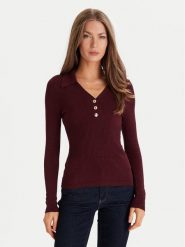 Morgan Sweter 252-MBANOU Bordowy Slim Fit. Czerwone swetry nierozpinane damskie Morgan, l, bez wzorów, z wiskozy, bez kołnierzyka, bez ramiączek. Za 189.99 zł.
