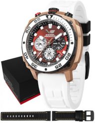 Zegarek męski Vostok Europe VK67-650E724SW biały. Białe zegarki męskie Vostok Europe, bez wzorów. Za 4,523.57 zł.